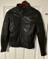 MOB Motorcycle Geniune Leather Biker Jacket Black-Size Small-Great Shape. Zip in Liner. Seldom Worn.