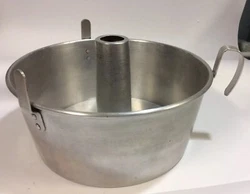 Vtg Aluminummirro 2piece 10” Round Angel Food Bundt Cake Tube 5394m-10” Handle. Condition is 