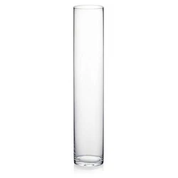 Clear Cylinder Glass Vase - Open: 3