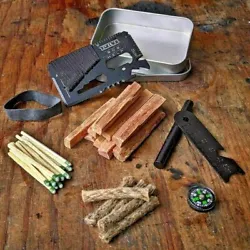 Tin full of 100% natural fatwood fire starting sticks, hand-cut in the USA. Hemp rope soaked in natural hot soy wax,...