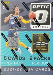 2021-22 Donruss Optic NBA Basketball Blaster Box Sealed 6 pks 30 Cards 