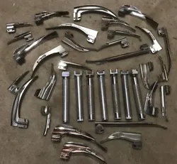 Rusch Laryngoscope Lot - 34 Pieces! Handles Blades Miller Mac Stainless 34x. Condition is Used.Mixed lot!All are used...