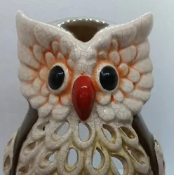 Vintage Owl Luminary Candle Holder figurine approx 8 inches tall. Good condition.