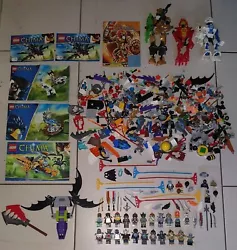 Je me sépare de ce lot de lego Chima Ninjago avec notices 22 minifigs personnages et pièces en vrac.  Envoi en...