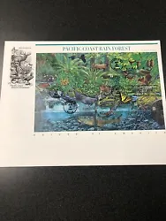 US FDC 3378 Pacific Coast Rain Forest Souvenir Page First Day Of Issue With Big Artcraft envelope.