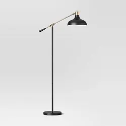 •Schoolhouse floor lamp with bell shade •Features an adjustable arm and shade •On/off switch for easy operation...