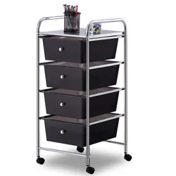 Material: chrome plated steel frame and PP drawers  Overall dimension: 12.6