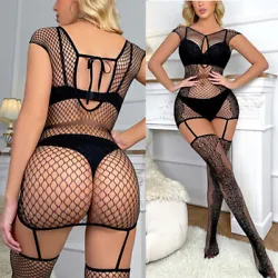 This fishnet dress is made of quality nylon and spandex, lightweight and soft touch to wear, makes you feeling well....