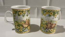 Royal Doulton Expressions Coffee Cup Mug Woodland Friends Rabbit 1993~set of Two. Excellent like new condition. Smoke...