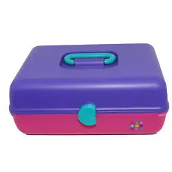 CABOODLES LG Make-up Craft Organizer Storage Box Pink Purple. Condition is Used. Shipped with USPS Priority Mail.