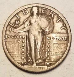 1917-S Type 2 Standing Liberty Quarter.  See photos of actual coin being sold.