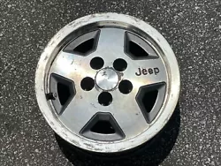 Used factory aluminum wheel that fits 87-01 Jeep YJ Wrangler and XJ Cherokee. you can look us up - Mr. CJs Used Jeep...