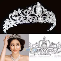 Wedding bridal princess Austrian crystal prom tiara crown veil headband, make you feeling in fairy tale! Elegant style...