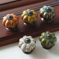 1pcs Pumpkin Knobs Ceramic Knobs Dresser Knob Drawer / Cabinet Handle Pulls / Colorful Kitchen Cupboard Knob Furniture...