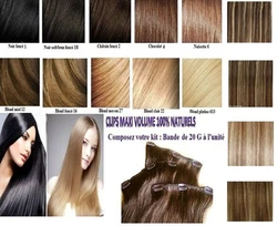 Extensions lisses PRO Hairelooking. Elles se posent en 3 mn! Longueurs disponibles: 49, 60, 66 cm de long. 1 bande...