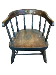 small childs rocking chair original primitive paint. Please see photos for wear, it measures about 12”x12”x17”...