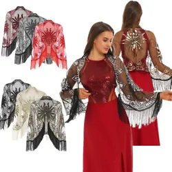 Set Include : 1Pc Shrug Shawl. Set Include : 1Pc Bolero. Material : 70% Polyester, 15% Sequin, 15% Beaded. Made of high...