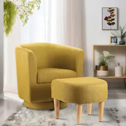 【Enjoy life】- This barrel swivel chairs is the perfect combination of luxury and style.Yellow are unique...