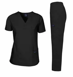 ·Classic Unisex Fit V-Neck Top. ·Two Patch Pockets Top. ·One Chest pocket with Reinforced Pen Slot Top. ·Three Side...