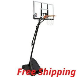 Turn your backyard into a basketball court with this 50” portable basketball hoop! Polycarbonate backboards are built...