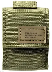 Pouch holds any Zippo windproof lighter securely. 100% Nylon Hook & Loop Velcro closure.
