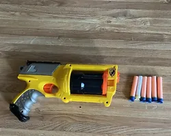 Nerf N-Strike Maverick Rev 6 Dart Gun Revolver Toy Hasbro Tested 2004Toy is used, works and is in good condition....