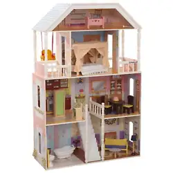 A classic dollhouse with southern flair, the KidKraft Savannah Dollhouse stands over four feet tall and features four...