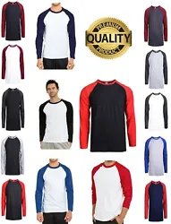 This sporty, clean cut baseball tee features a two-tone contrasting color scheme.It is made of soft and breathable...