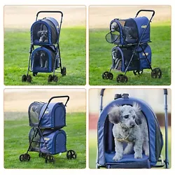 【QUICKLY SET UP & FOLDING】The dog stroller easy to setup in few minutes with the install manual and no tools...