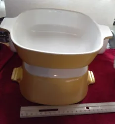 Corning Ware 1.75 Qt and 1 Qt. Casserole Dish Yellow and white. In wonderful gently used condition with no damage. ...