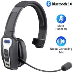 This Bluetooth headset is ideal for driving, call center, online courses, conference calls, office, etc. With upgraded...