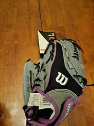 Wilson Flash Series Grey Purple Baseball Glove Fastpitch 12