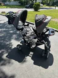 Three in one sit n stand stroller. Used but still in great condition. Works perfectly