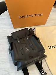 ** USED ** LOUIS VUITTON x SUPREME 100% AUTHENTIC LV CHRISTOPHER BACKPACK -BLACK.