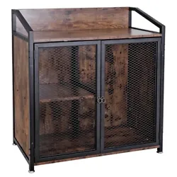 Industrial Bar Storage and Kitchen Display Cabinet. - Sturdy base with padded feet to prevent floor scratches. - Water...