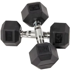 2 Dumbbells In One Set ( 15 lb / each ). Dumbbells are hexagon shaped to prevent rolling. Resistance training is...