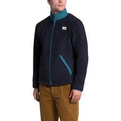 The North Face Mens Jacket Campshire Full Zip Fleece Long Sleeve Casual Jacket, Navy Red, 2XL.