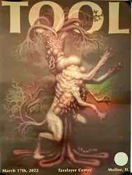 This listing is for a Tool concert poster for their show on March 17th, 2022 in Moline, Illinois.This limited edition...