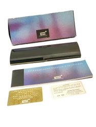 ÉCRIN MONT BLANC POUR STYLOS (2 SUPPORTS) THE ART OF WRITING.   Présence de taches, micro rayures, rayures  sur les...