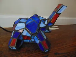 FOR SALE USED CONDITION STAINED GLASS ELEPHANT DESK NIGHT LIGHT. LAMP IS IN EXCELLENT CONDITION. SEE THE PICTURES FOR...