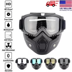 1 x Riding Motocross Goggles. Adult Flexible Nose and Protective Face Glasses. Feature: Removable Glasses, Filtration...