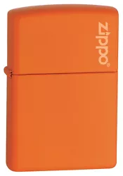 Zippo item # 231ZL. Zippo Windproof Orange Matte Lighter with Zippo Logo. Finish: Orange Matte. Orange security label...