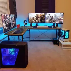 Extra -Large Gaming Working Station: This corner home office L desk coming with a Extra -large desktop, the whole...