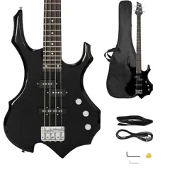The Glarry Burning Fire Electric Bass Guitar Full Size 4 String Cord Wrench Tool is a gorgeous, high-performance...