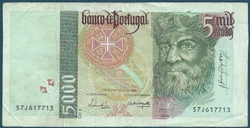 De 5000 Escudos 1998. Billet de banque du Portugal. Ce billet ci contre vous sera livré. Billets de banque. Pièces de...