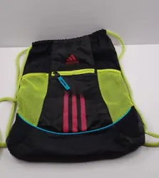 Adidas Backpack Neon with 2 Mesh Side Pockets Zipper Pockets Very Good condition. Location 254