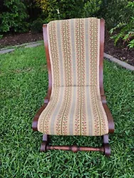 Antique English 1800s Victorian Needlepoint Slipper Nursing Chair. Very nice chair with handcrafted needlepoint seat. ...