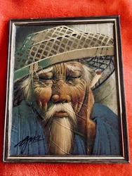 It is such a beautiful painting. Look at that old face! Isn’t it beautiful?. This smart face bears a signature of a...