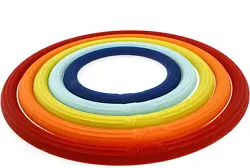 The rainbow-hued concentric rings of this trivet set protect your table, coordinate with Fiesta dinnerware and shade...