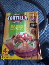 🌮 Perfect Tortilla Pan 4 Non Stick Pans Baked Not Fried Taco Salad Bowl Shells.